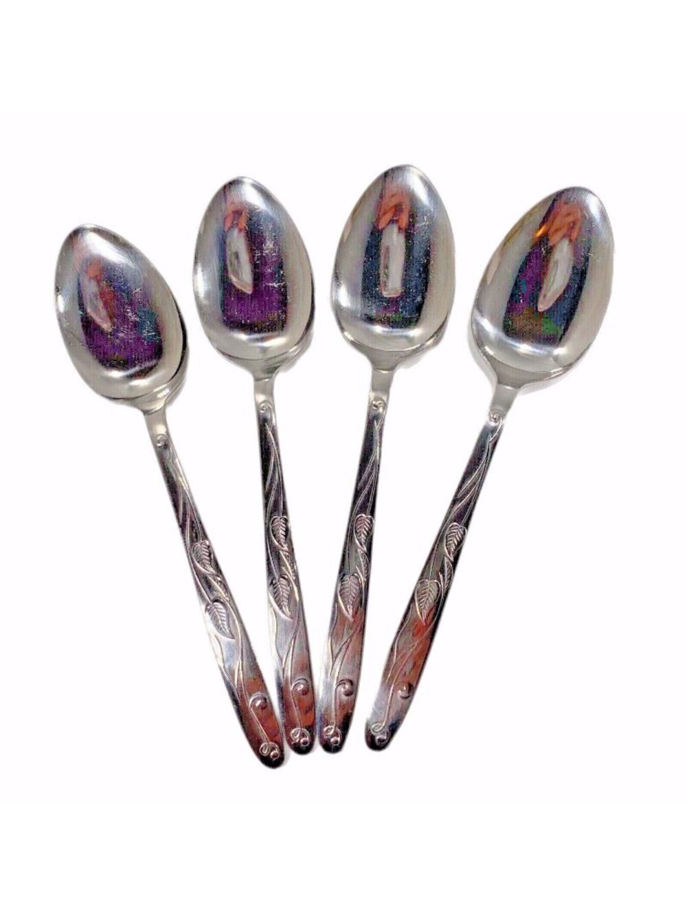 Cutlers Guild Ltd Ivy Pattern Lg Spoon Set of 4 Stainless Steel Imperial Intl